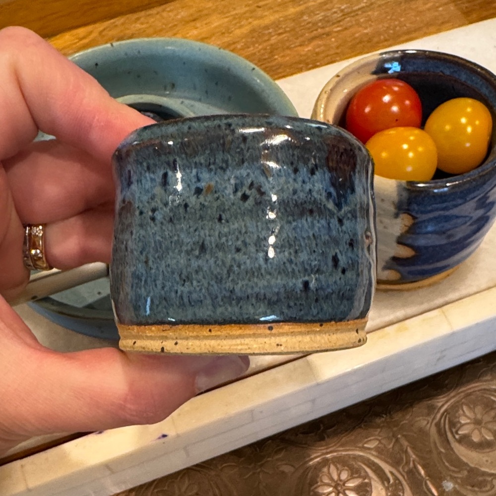 Ceramic Handcrafted Blue Bowl - artisan signed!